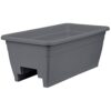 DECK RAIL PLANTER PLASTIC GRAY