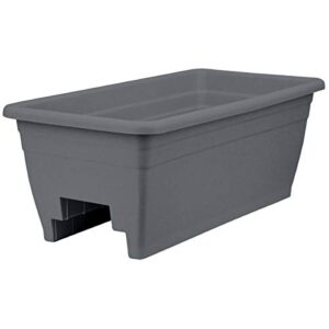 DECK RAIL PLANTER PLASTIC GRAY