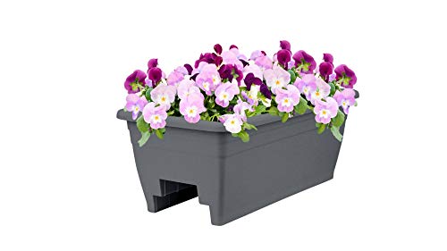 DECK RAIL PLANTER PLASTIC GRAY - Image 2