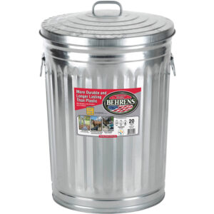 20 GAL TRASH CAN W/ LID GALV