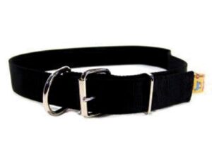 NYLON COW COLLAR  BLACK LG