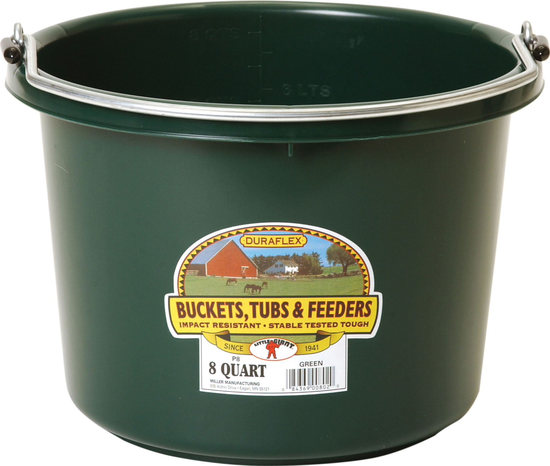 BUCKET ROUND 8QT DK GREEN LG