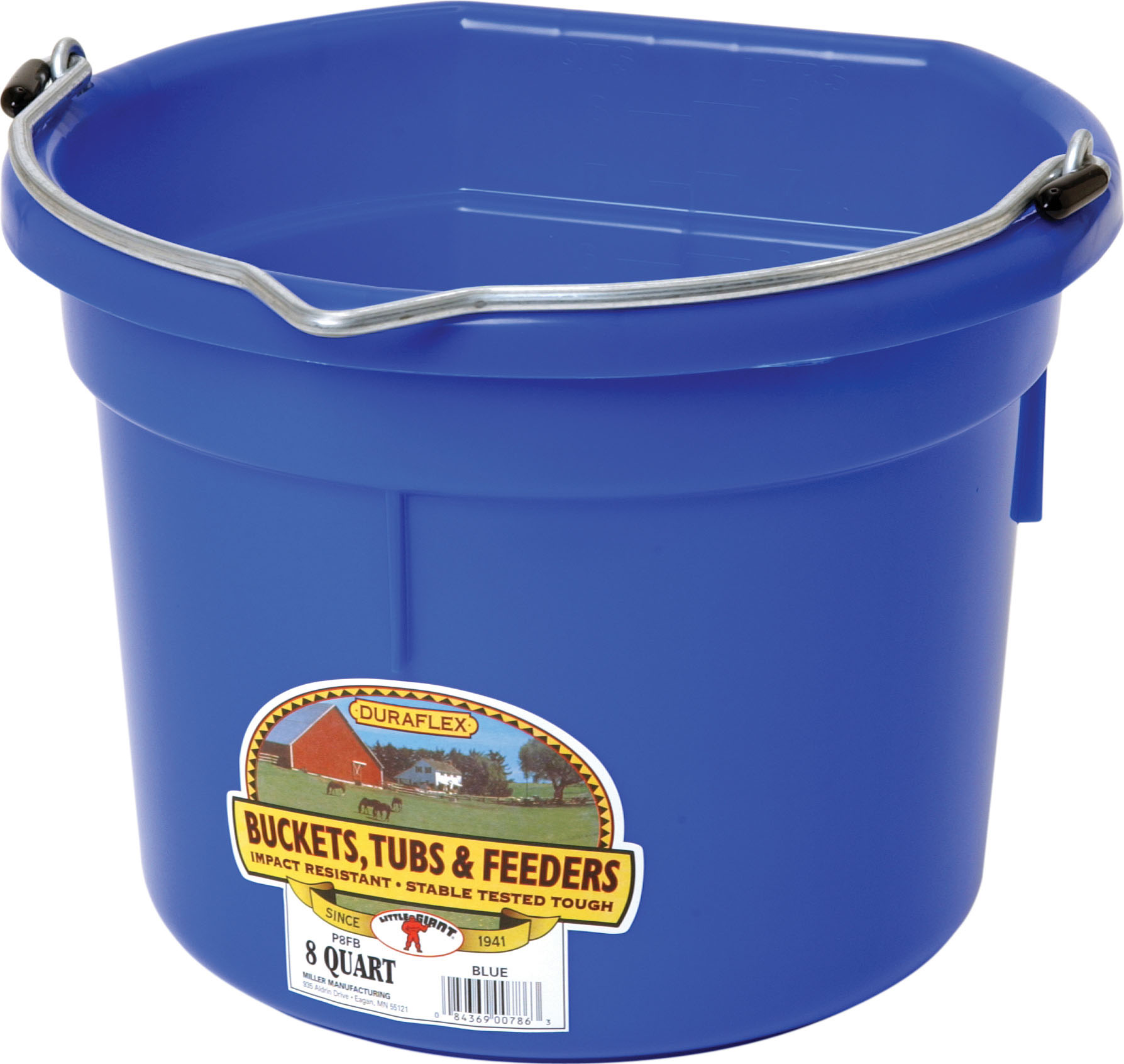 BUCKET FLATBACK 8QT BLUE LG
