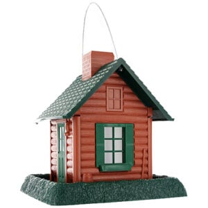 BIRDFEEDER LOG CABIN BRWN
