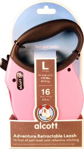 RETRACTABLE LEASH  LG PNK