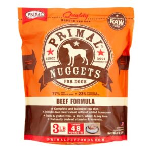 PRIMAL DOG BEEF NUGGETS 3 LB