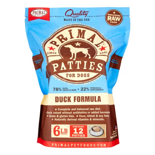 PRIMAL DOG DUCK PATTIES 6 LB