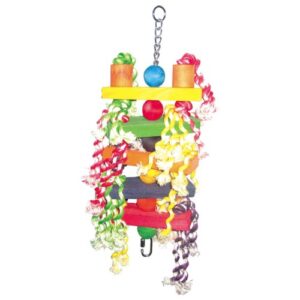 WOOD RECTANGLE W/ROPE TOY 36