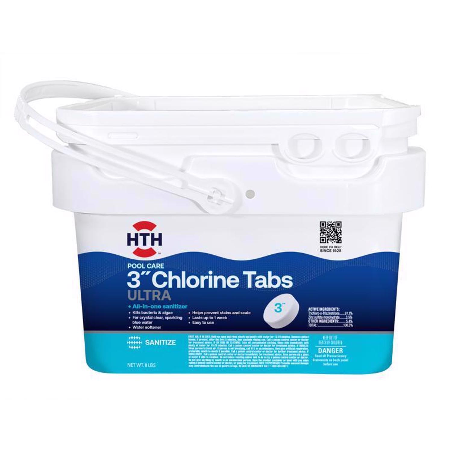 HTH 3" CHLORINE TABLETS 8LB