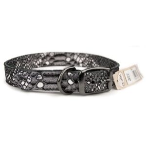 LTHR COLLAR NAT SILVR 1"X26"