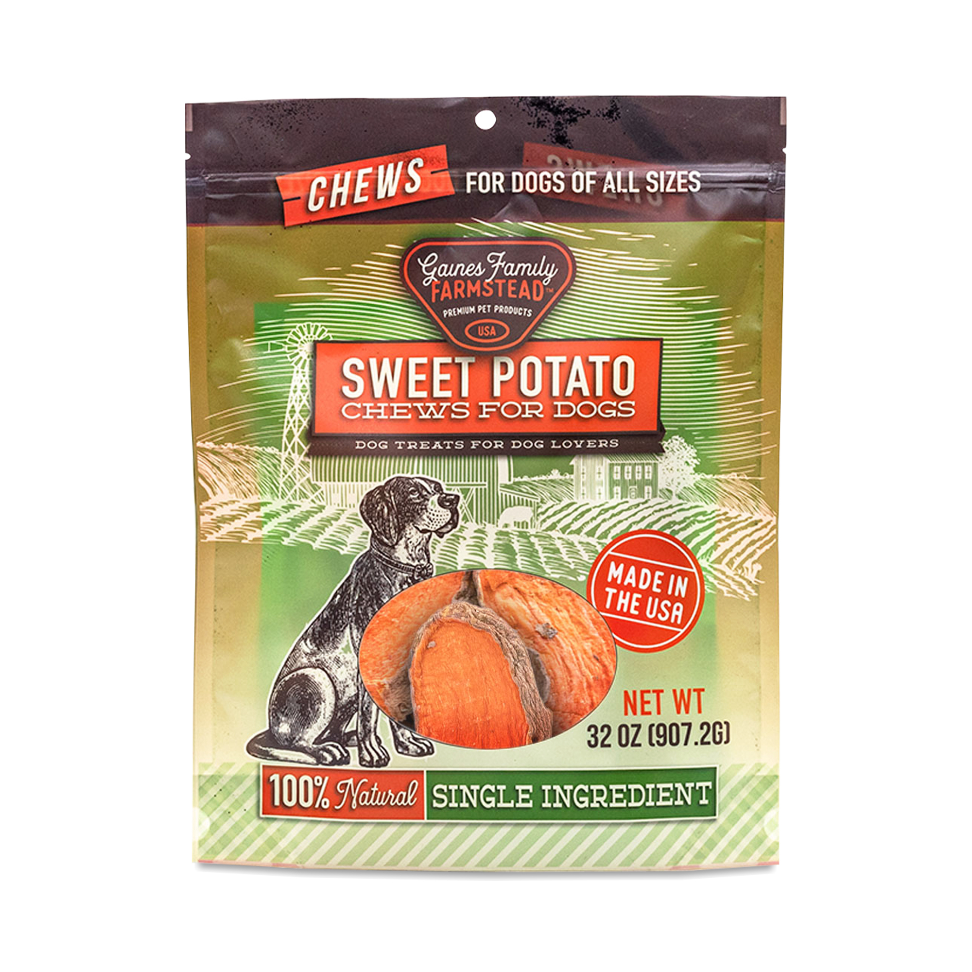 GAINES SWEET POTATO CHEWS 32OZ