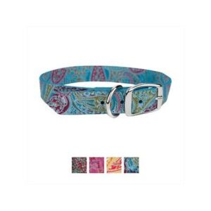 PAISLEY LTHR COLLAR 20" TURQ