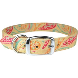 PAISLEY LTHR COLLAR 18" SAND