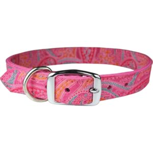 PAISLEY LTHR COLLAR 22" PINK