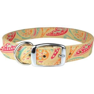 PAISLEY LTHR COLLAR 22" SAND