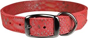 LTHR COLLAR NAT RED 1/2"X14"