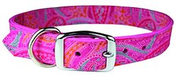 PAISLEY LTHR COLLAR 12" PINK