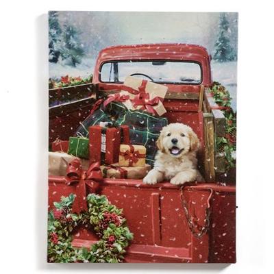 CANVAS LED PRINT RED TRUCK