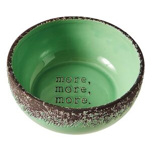 STONEWARE DOG DISH GREEN 7IN