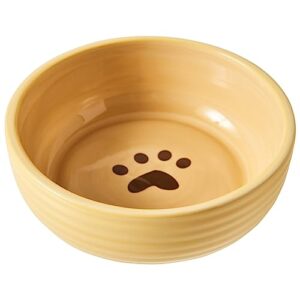 STONEWARE DOG DISH YEL 5IN
