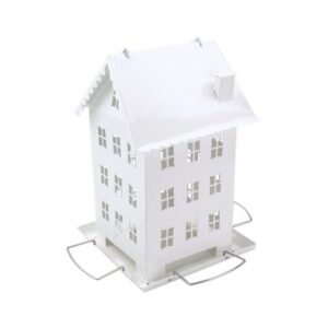 WHITE FARMHOUSE BIRDFEEDER