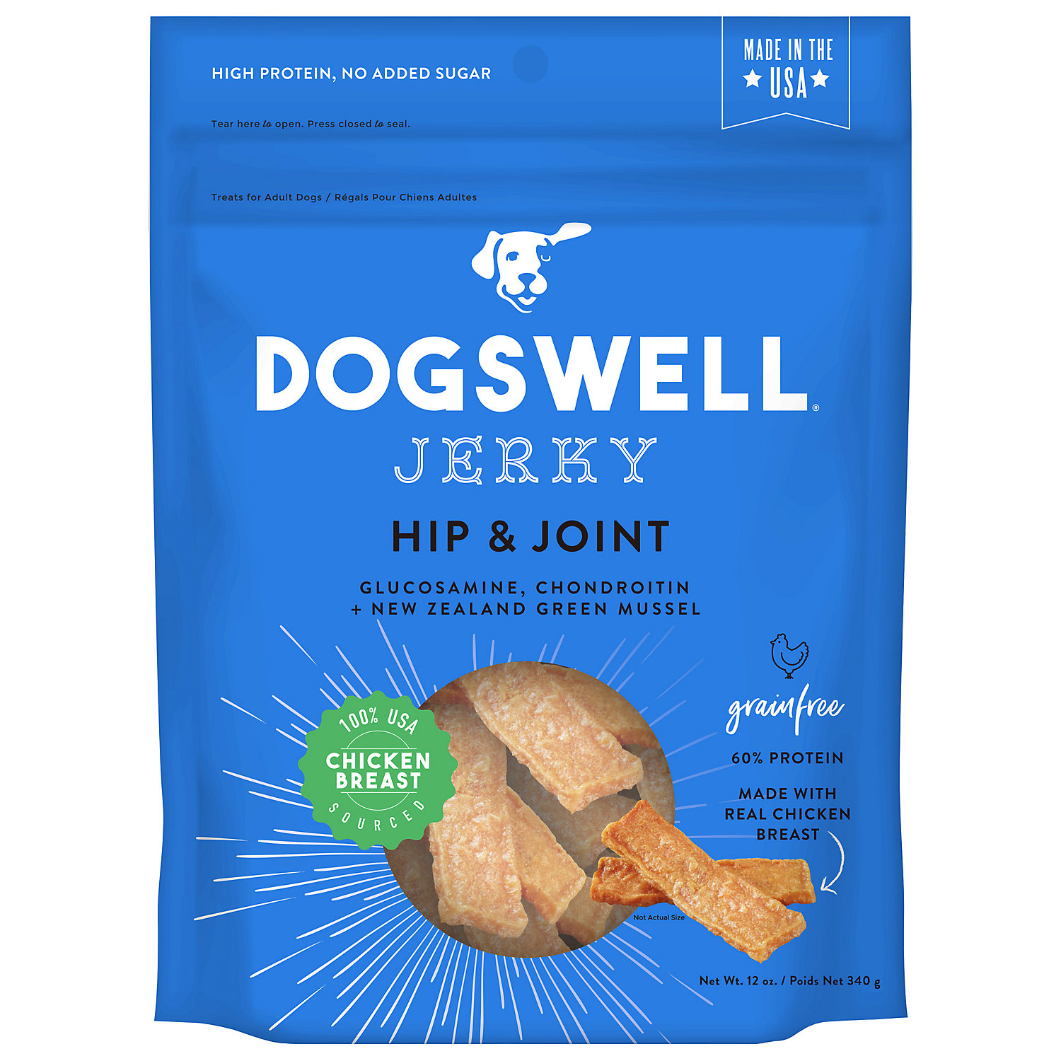 DOGSWELL HIP & JOINT CKN JERKY