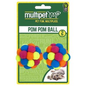 CAT TOY POM POM W RATTLE