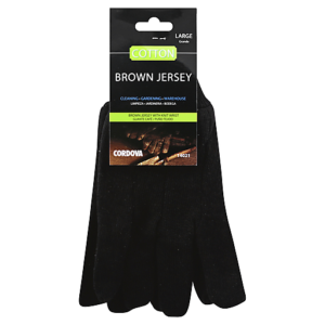 BROWN JERSEY GLOVE MEN LG CORD