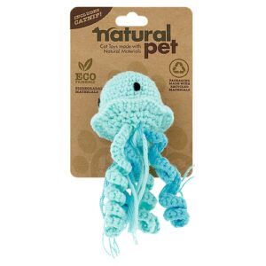 NATURAL PET FISH W/RAFIA CAT TOY