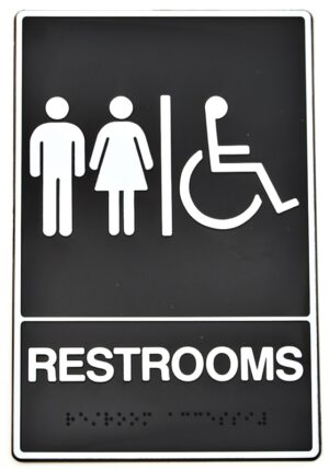 RESTROOMS HANDICAP SIGN