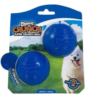 CHUCKIT SPR CRNCH BALL TOY 2PK M