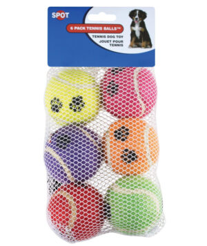 SPOT PAW PRINT TENNIS BALL 6PK