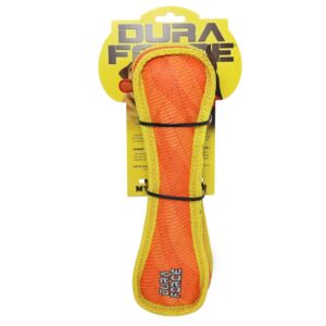 DURAFORCE BONE ORNG/YLW DOG TOY