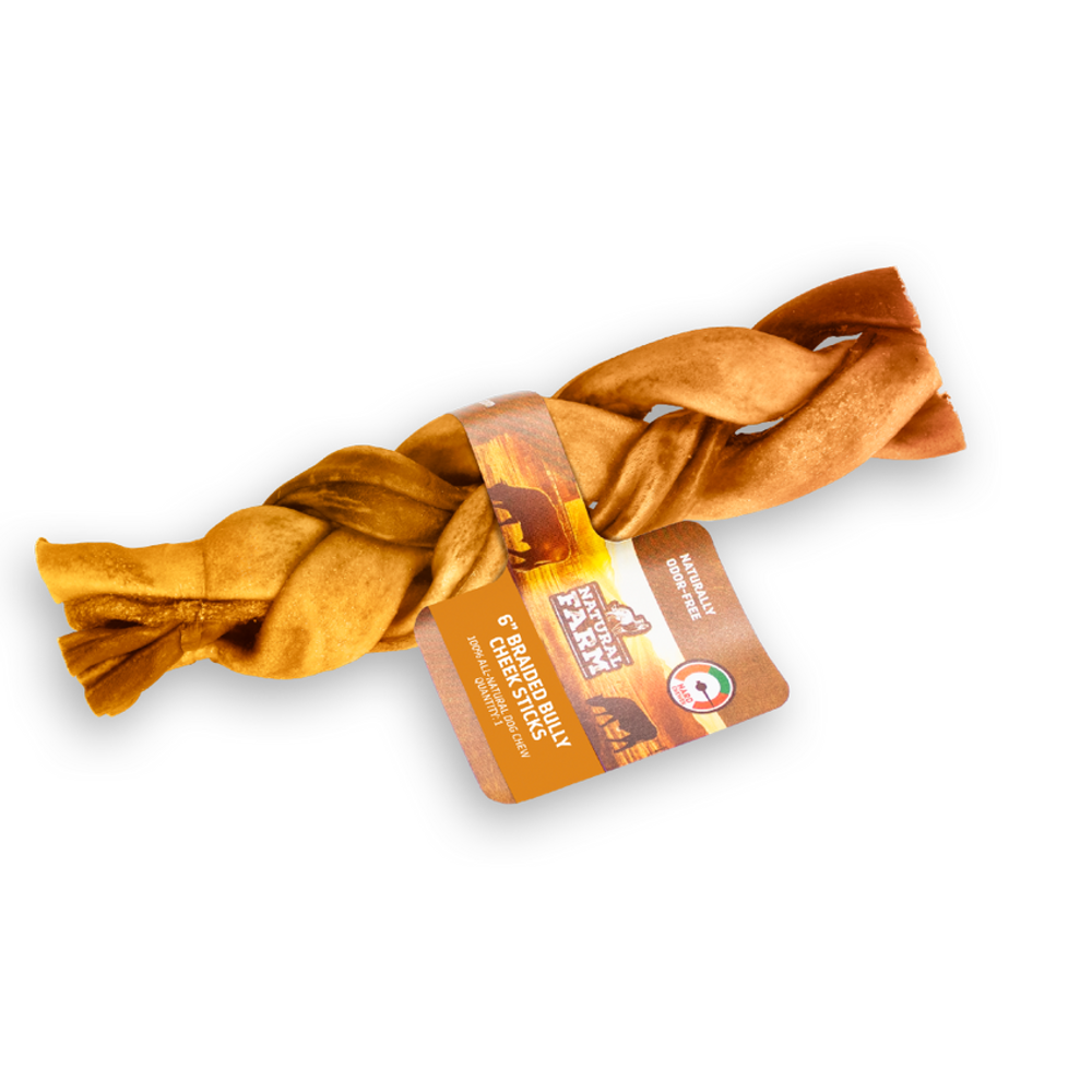 NF BRAIDED BULLY CHEEK 6IN 3PK