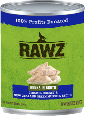 RAWZ HUNK CKN NZ GRN MUSSEL 10OZ