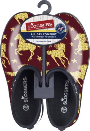 SLOGGERS SHOE W HORSE STAR RED