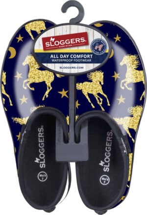 SLOGGERS SHOE W HORSE STAR BLUE