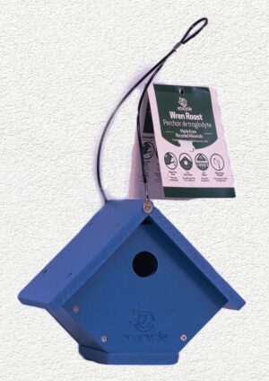 ECOC WREN ROOST BIRD HOUSE BLUE