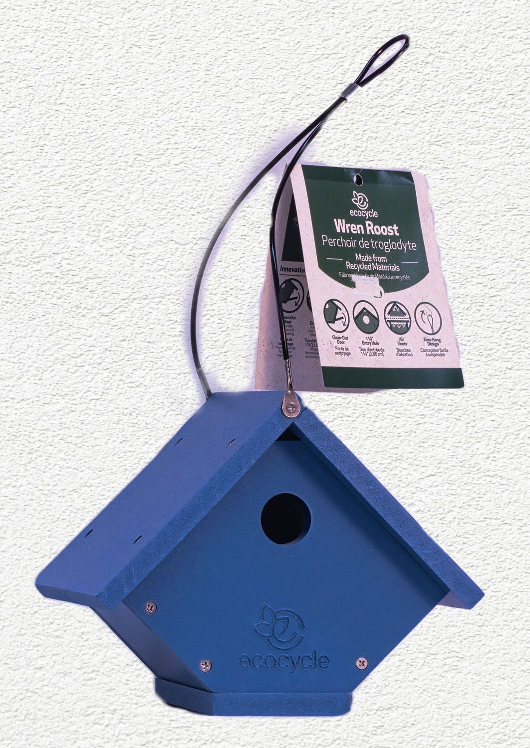 ECOC WREN ROOST BIRD HOUSE BLUE