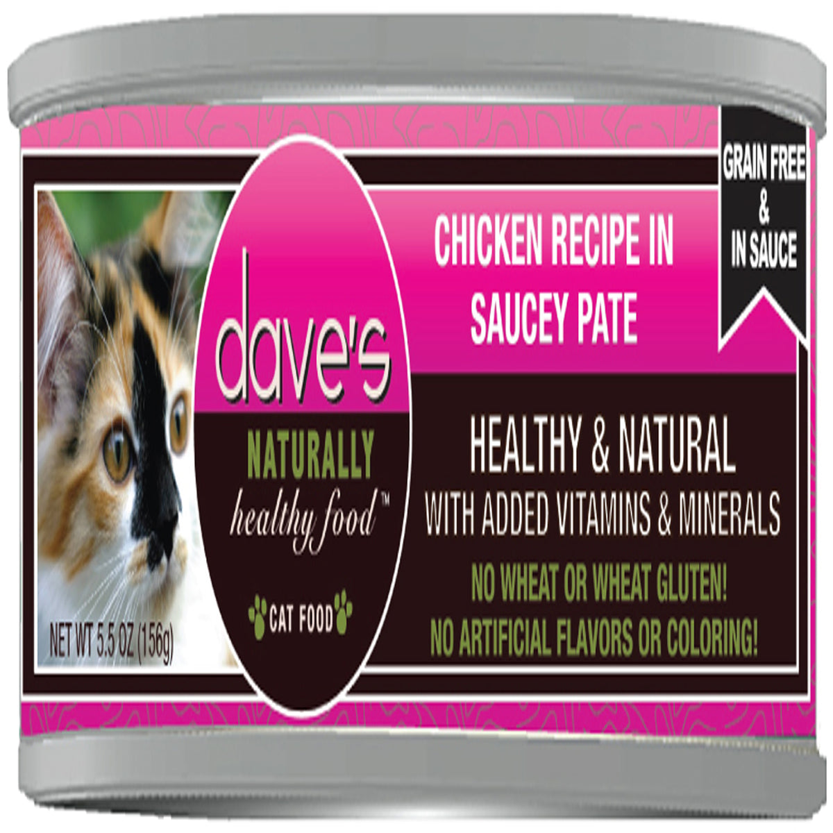 DAVES CAT GF SAUCEY CKN 5.5OZ