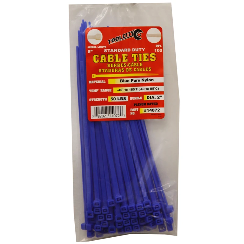 CABLE TIES BLUE 8" STD DTY 100CT