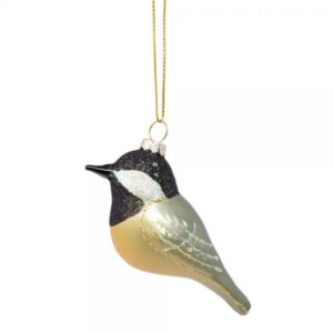 ORNAMENT BIRD BLK CAPPED CHKADEE