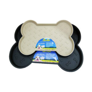 SPILL PROOF BONE SHAPE MAT LG BK