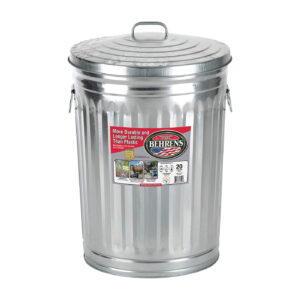 20 GAL TRASH CAN W/ LID GALV