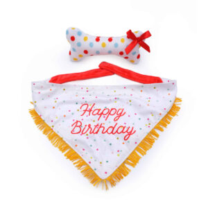 ZIPPYPAWS BRTHDY BANDANNA/BONE