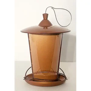 2-SEED BIRD FEEDER 2LB AMBER